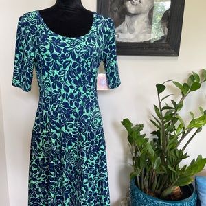 Nicole Navy Blue & Green Dress..Size L